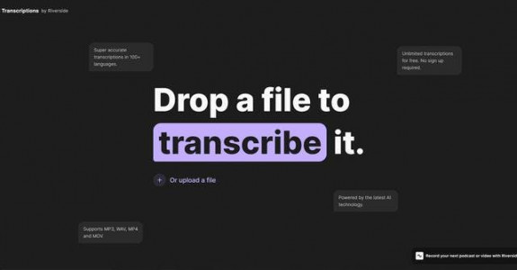 AI Transcription by Riverside