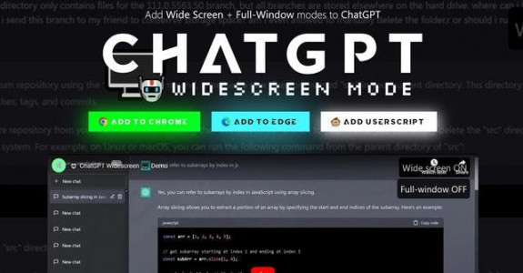 ChatGPT Widescreen Mode